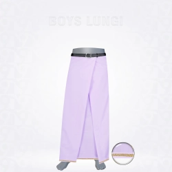 Boys Gold Zari Border White Cotton Lungi